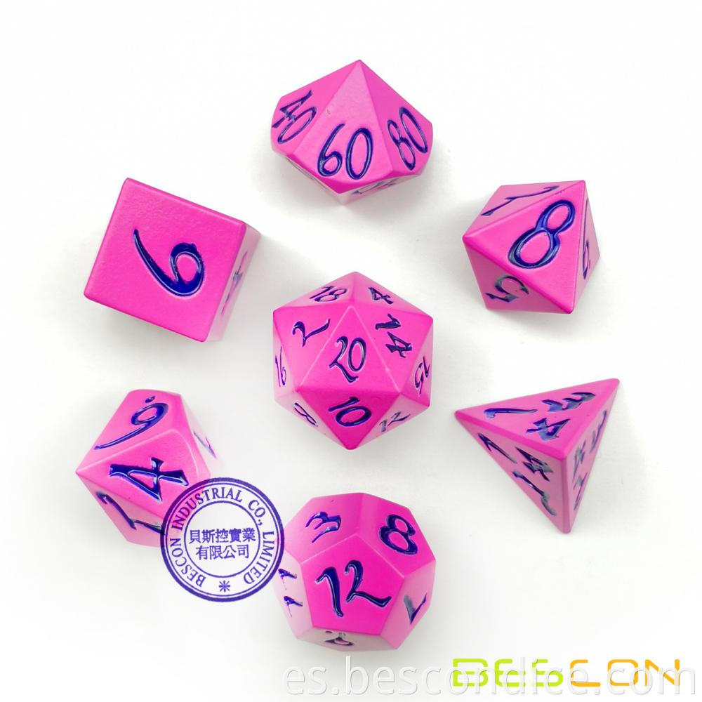 Beautiful Pink Polyhedral Dice Set Of 7 3
